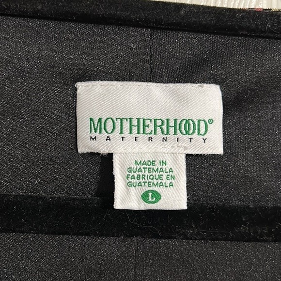 MOTHERHOOD Size Large Midi Dress Wrap Lined Black White Pink Stretch Ruched - Picture 5 of 8